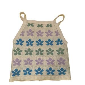 American Eagle Women M Top Whimsy Festival Floral Indie Boho Hippie Pastel Mod